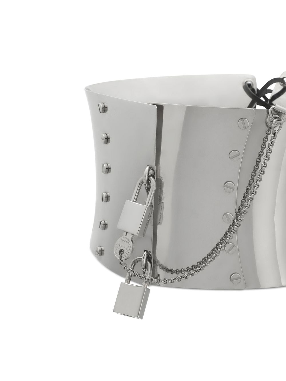padlock-detail metallic belt - 2