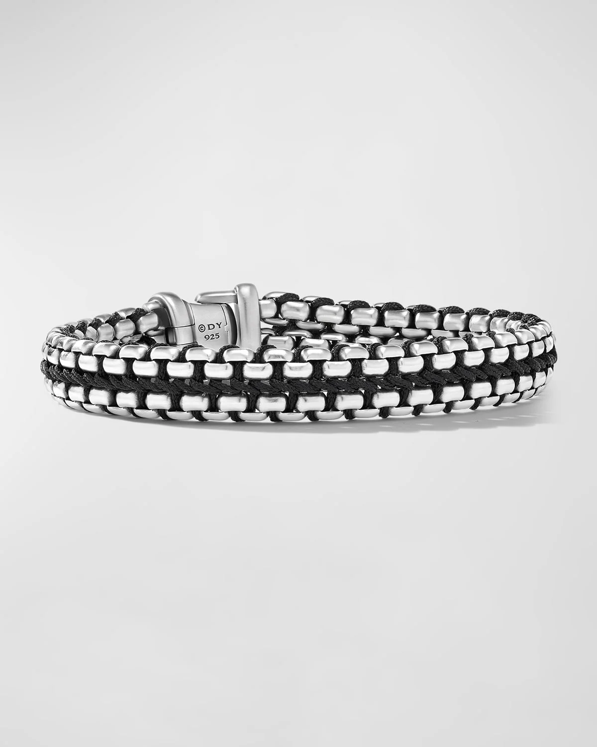 Men's Woven Box Chain Bracelet in Silver, 12mm - 1