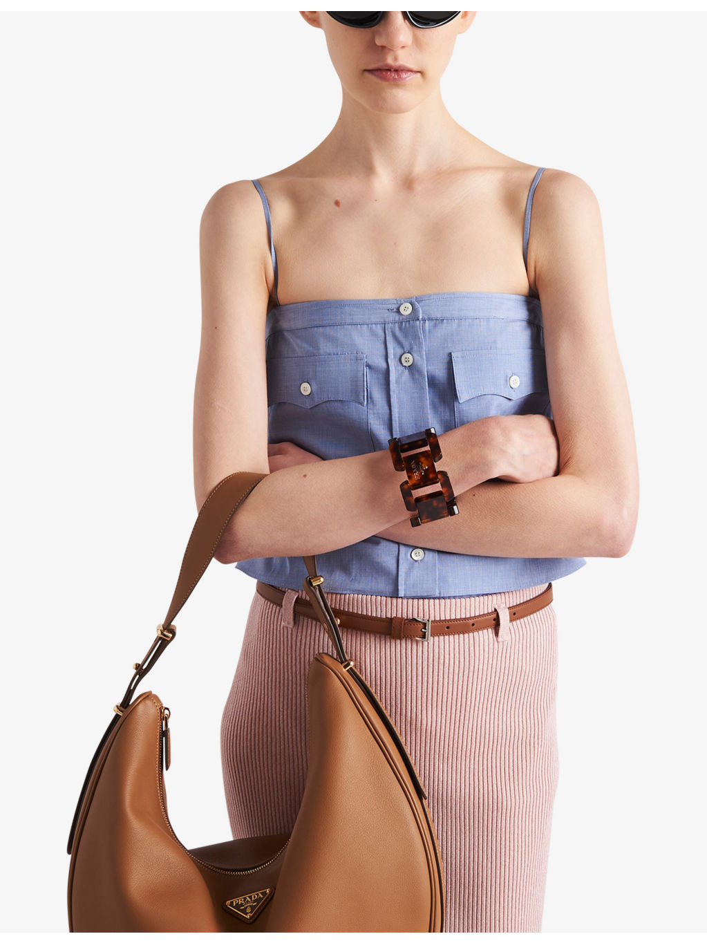 Ribbed slim-fit cotton-knit midi skirt - 5