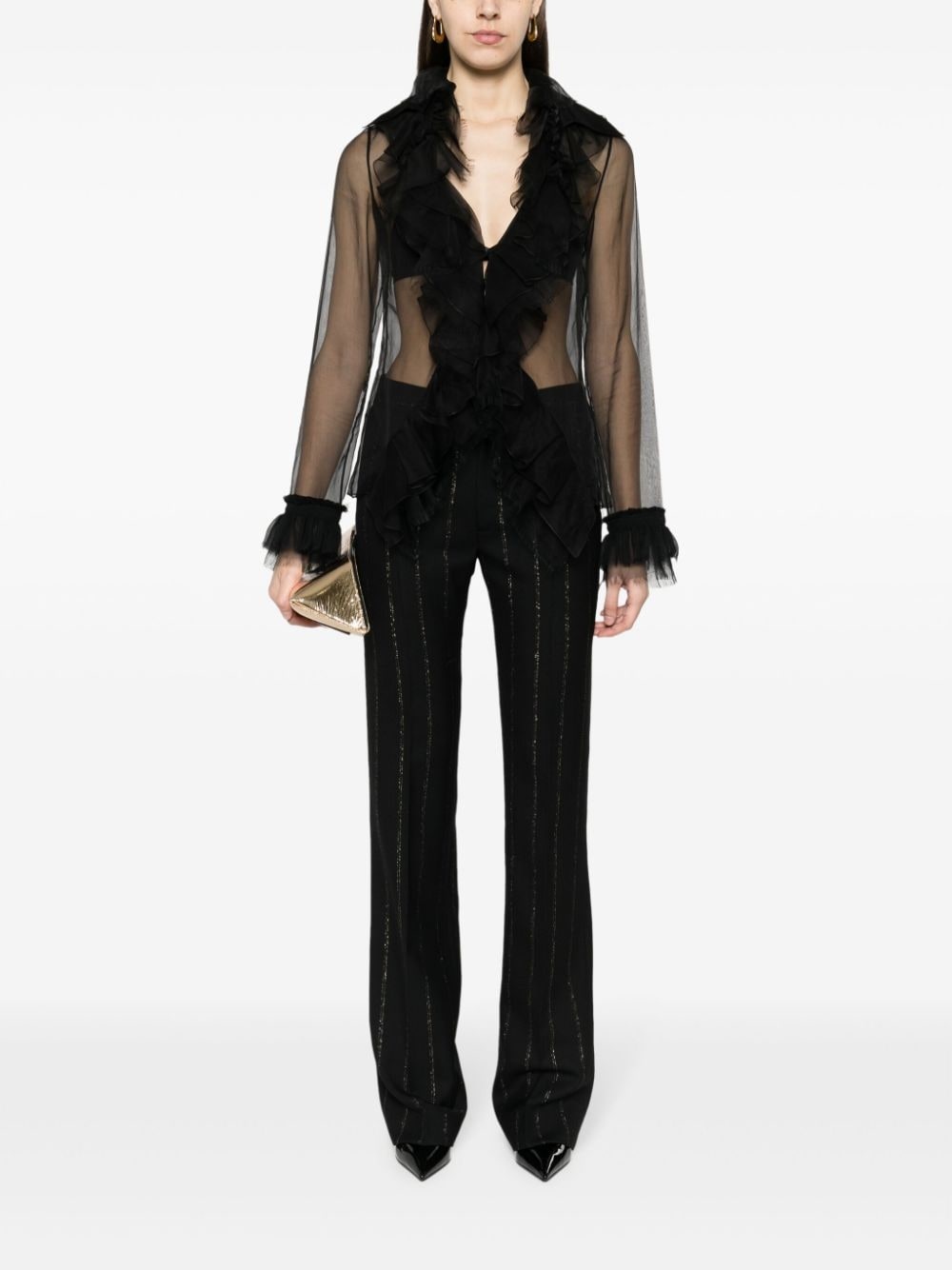 Lurex pinstriped trousers - 2