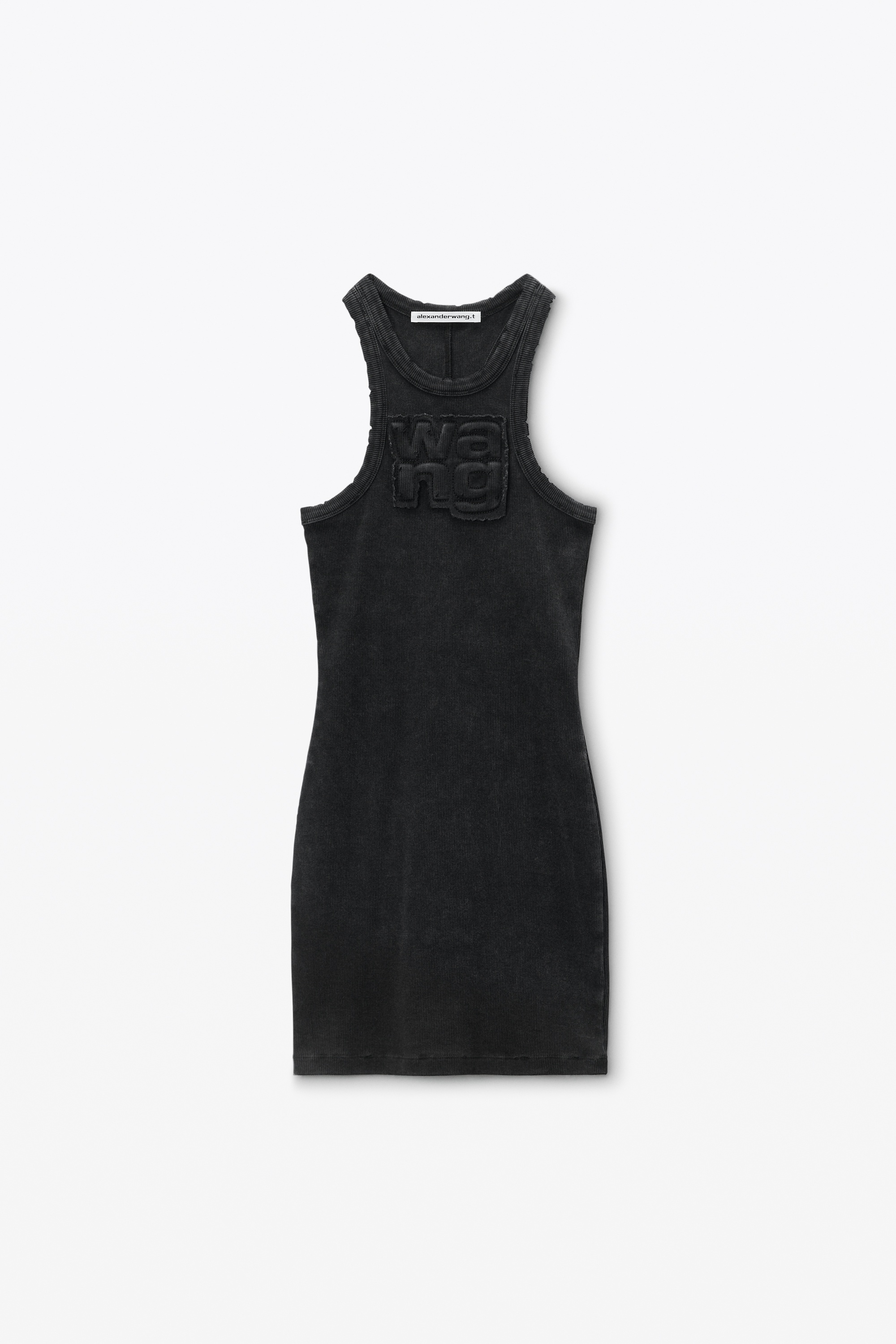 Distressed Mini Dress in Stretch Crepe - 1