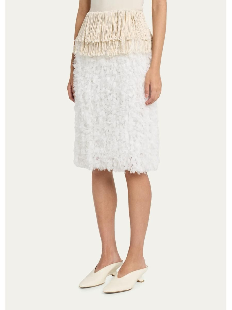 Bambola Fringed Chiffon Pencil Skirt 4
