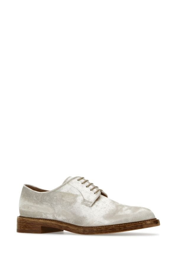 MAISON MARGIELA Chalk Velvet Lace-Up Shoes - 2