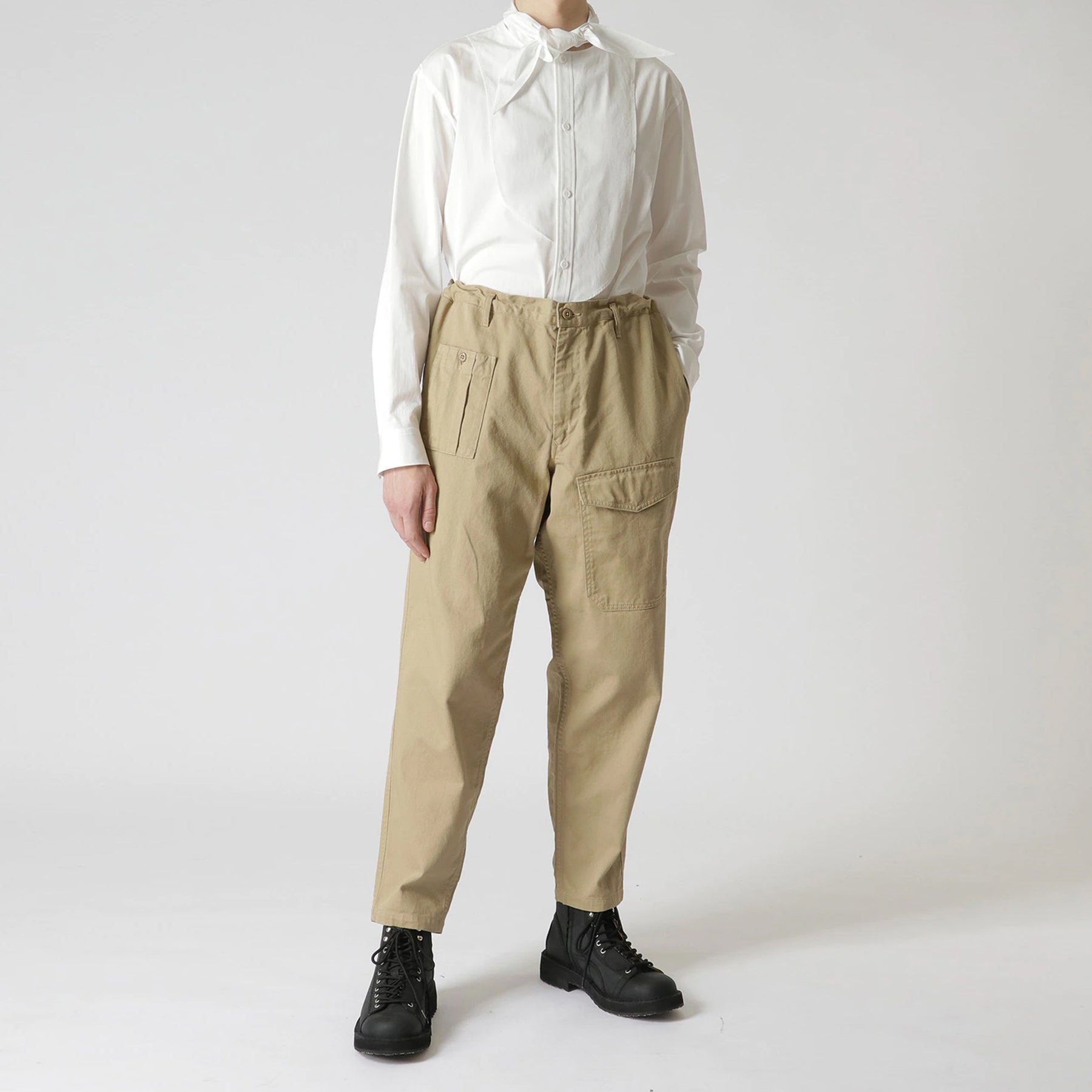 Drawstring work pants / BEI - 3