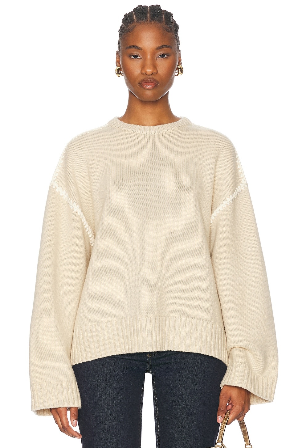 Embroidered Wool Cashmere Knit Sweater - 1