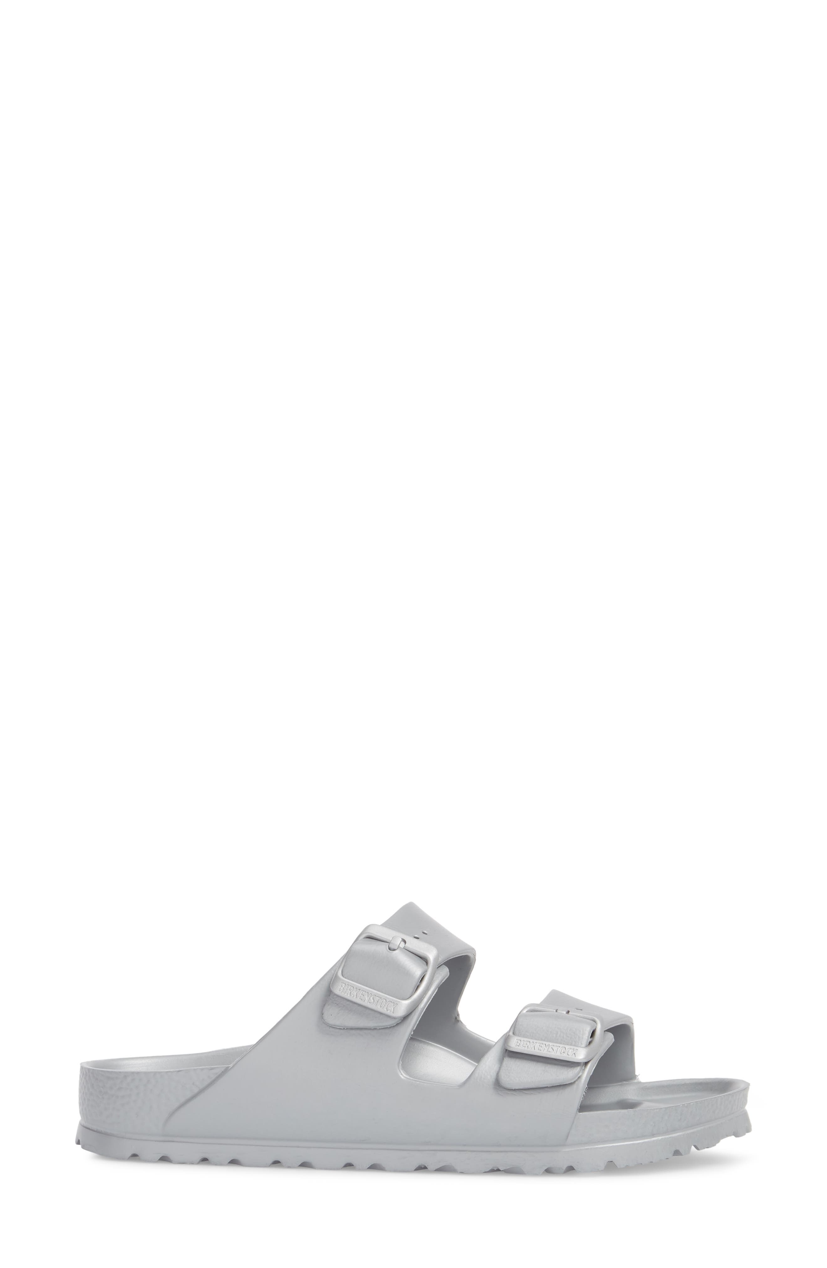 Birkenstock Arizona Essentials Waterproof Slide Sandal in Metallic Silver at Nordstrom - 3