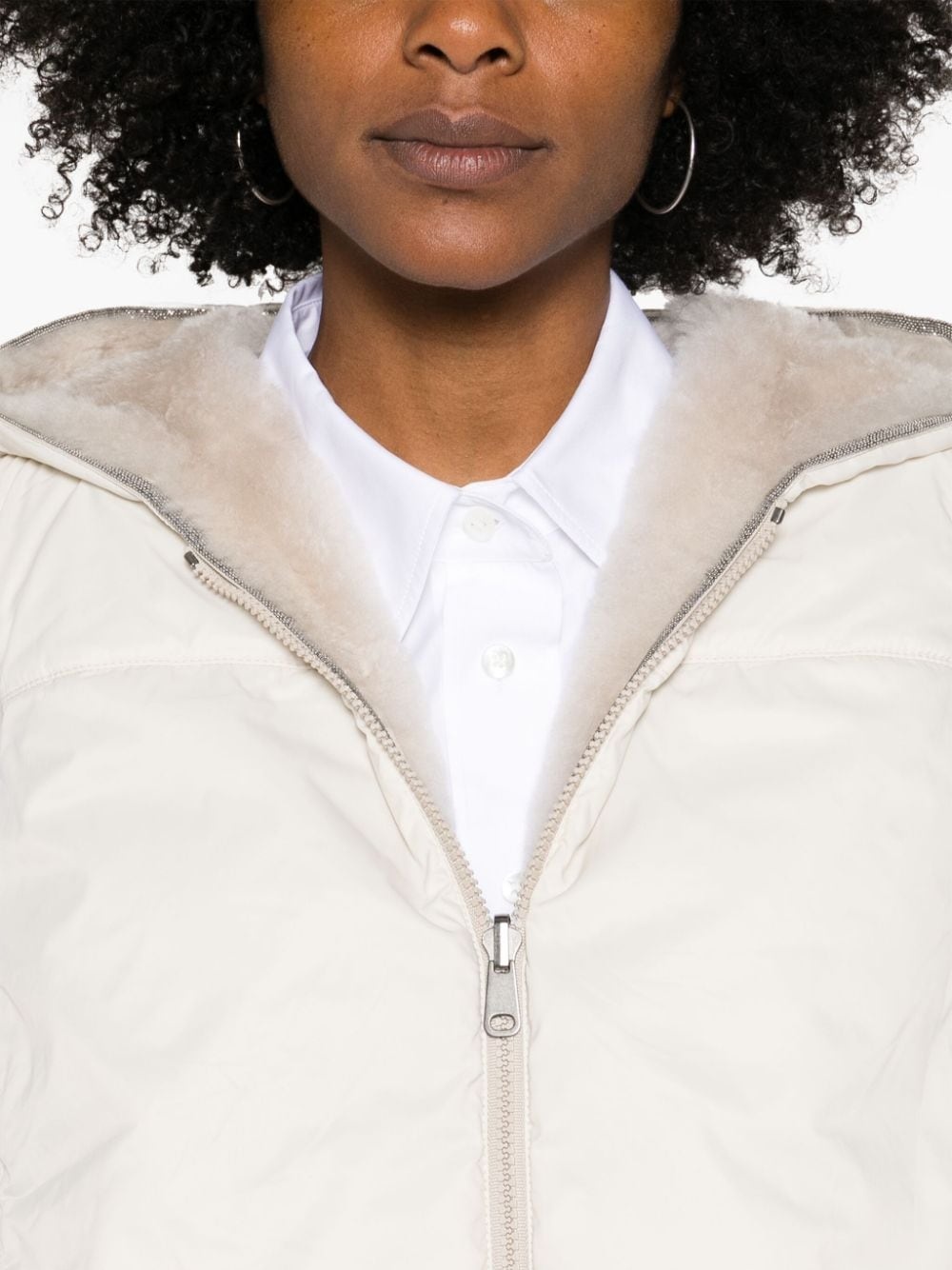 faux-fur hooded gilet - 6