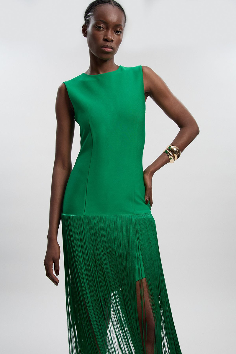 KAREN MILLEN Figure Form Bandage Tassel Hem Knitted Dress outlook