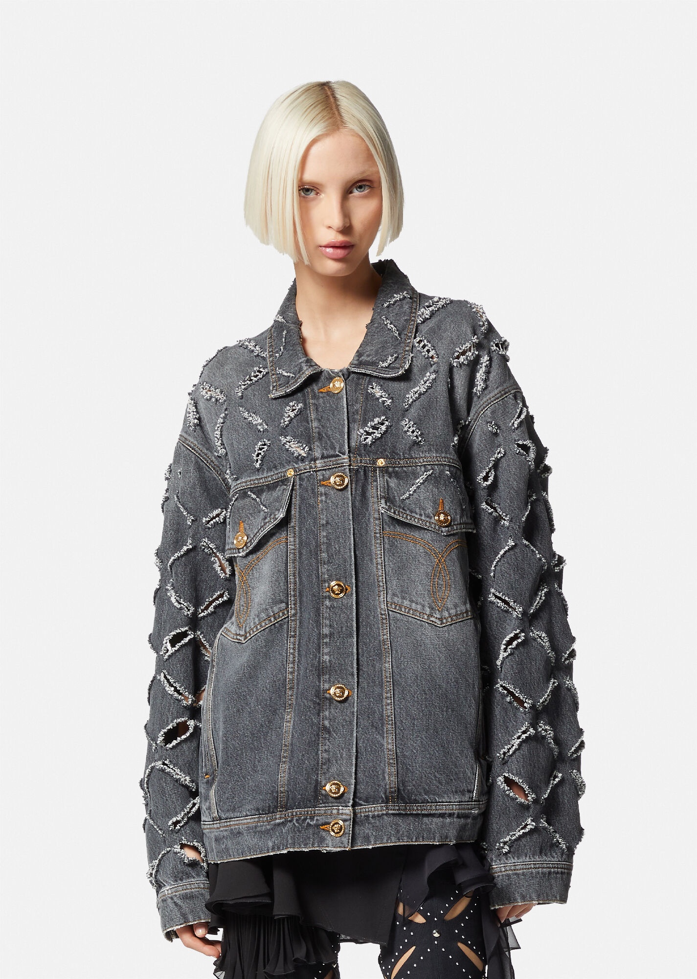 Slashed Denim Jacket - 3