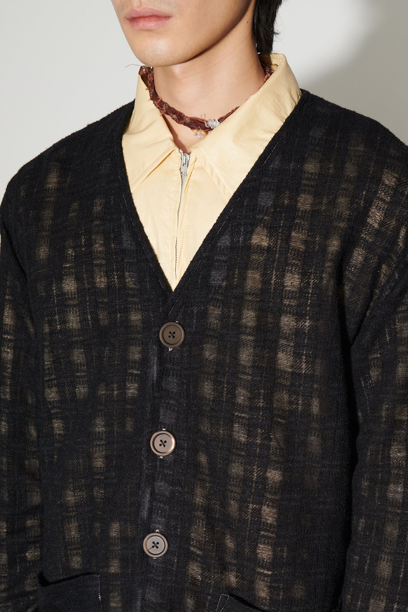 Cardigan Black Disintegration Check 5