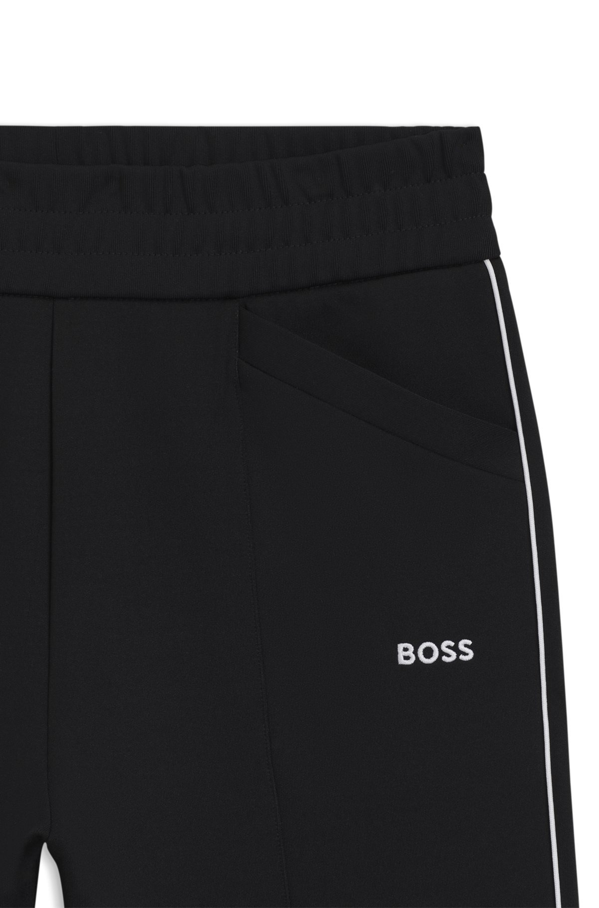 STRAIGHT-FIT TRACKSUIT BOTTOMS WITH CONTRAST LOGO AND PIPING - 6