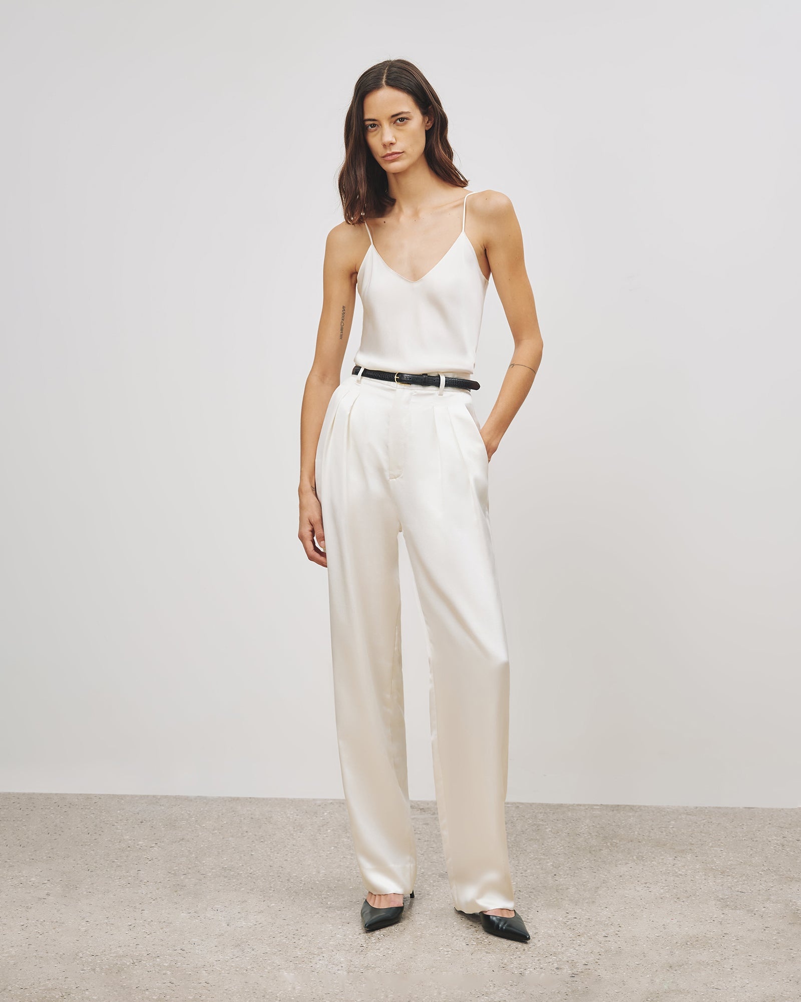 EMMETT PLEATED SILK PANT - 2