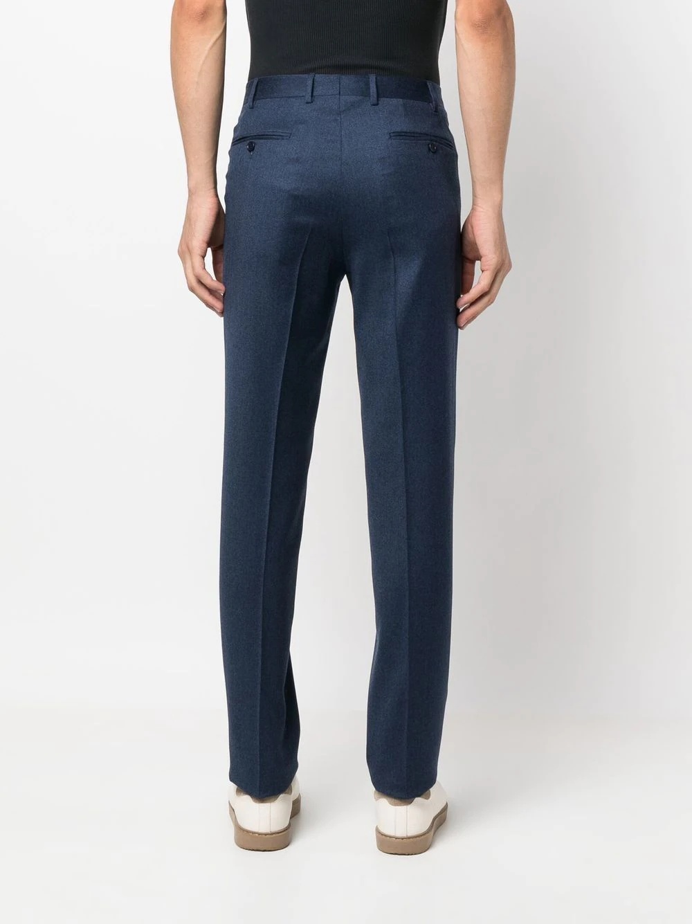 slim fit wool trousers - 4