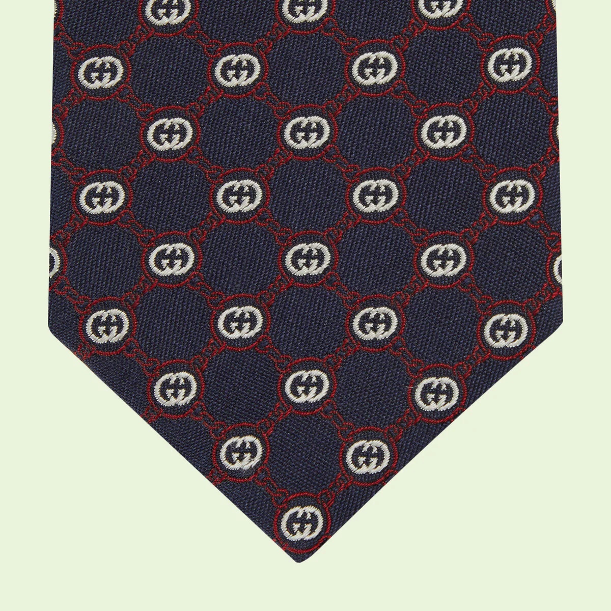 Interlocking G square chain silk jacquard tie - 4