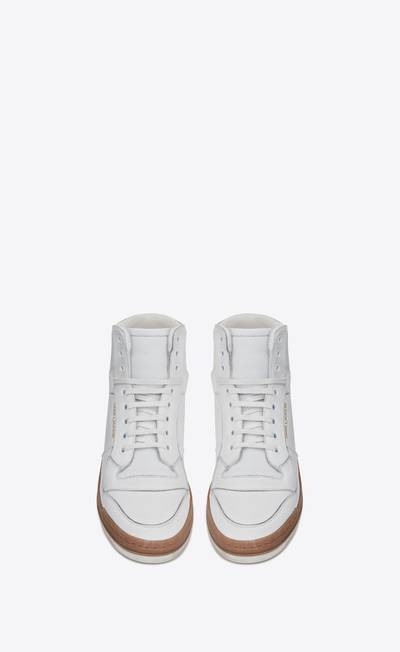 SAINT LAURENT sl24 mid-top sneakers in leather and suede outlook