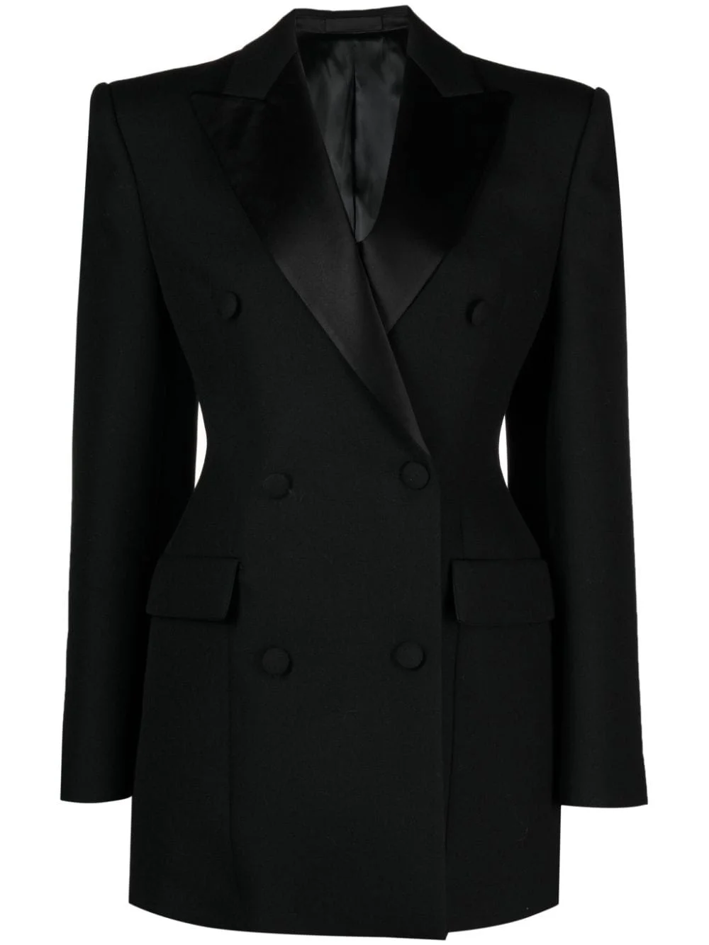 fitted-waistline double-breasted blazer dress - 1