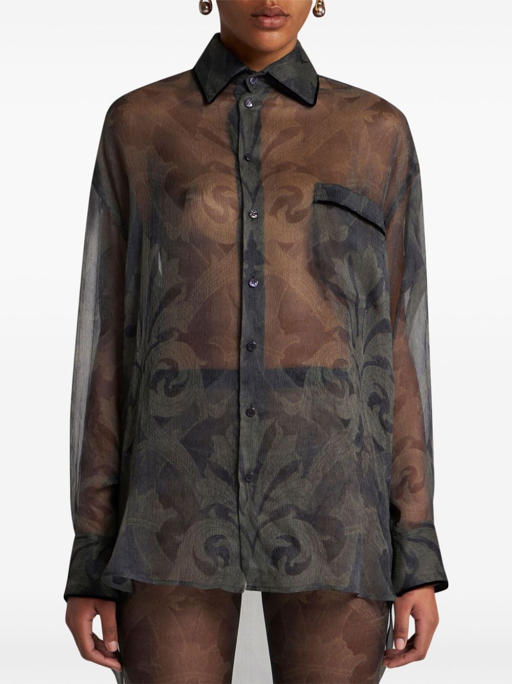 printed silk shirt - 3