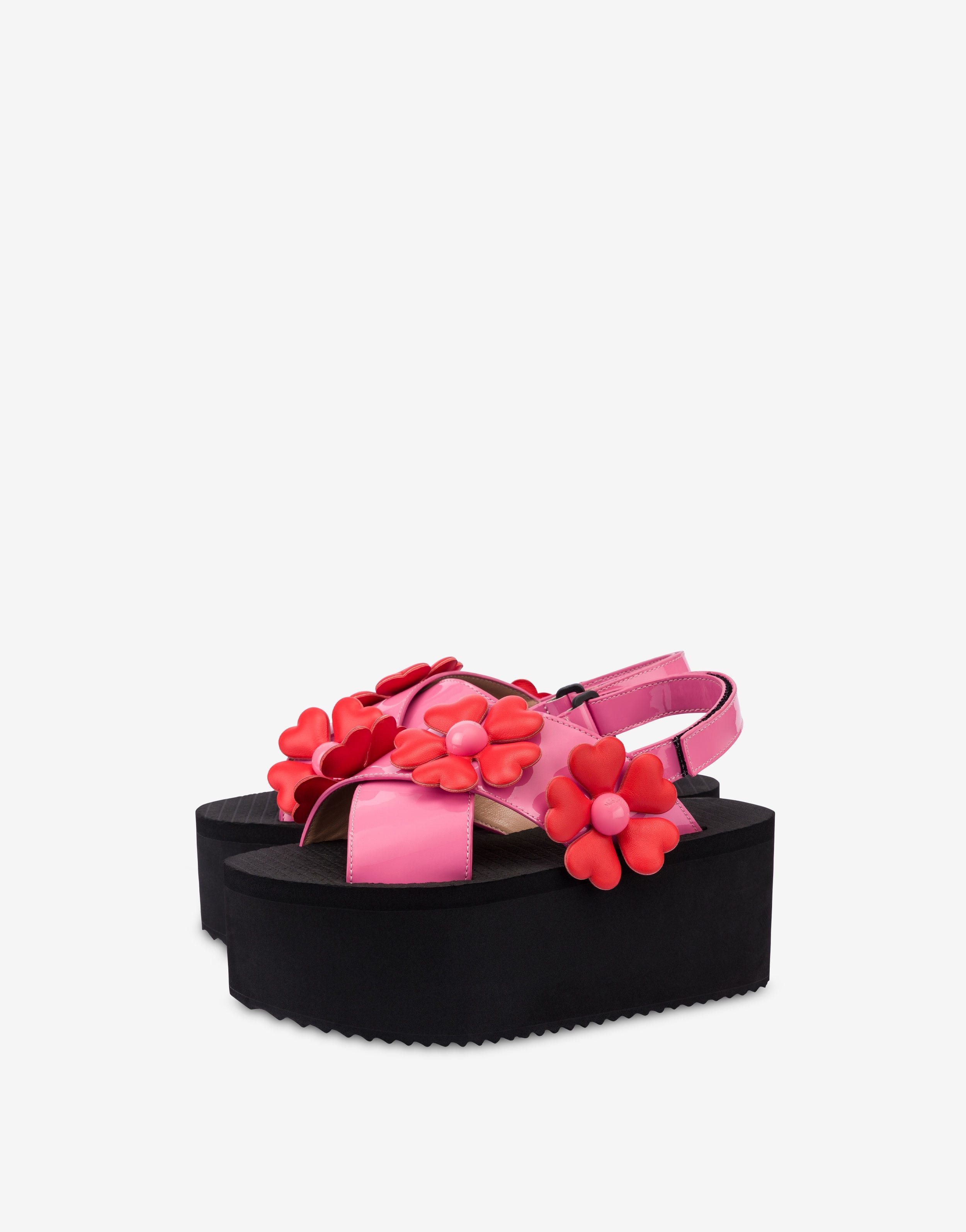 HEART FLOWERS WEDGE SANDALS - 1