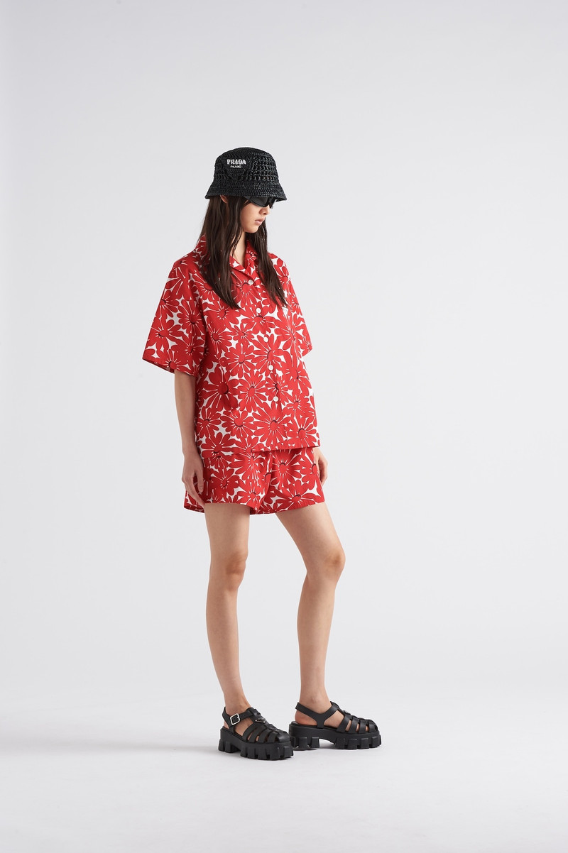 Prada Printed poplin shorts outlook