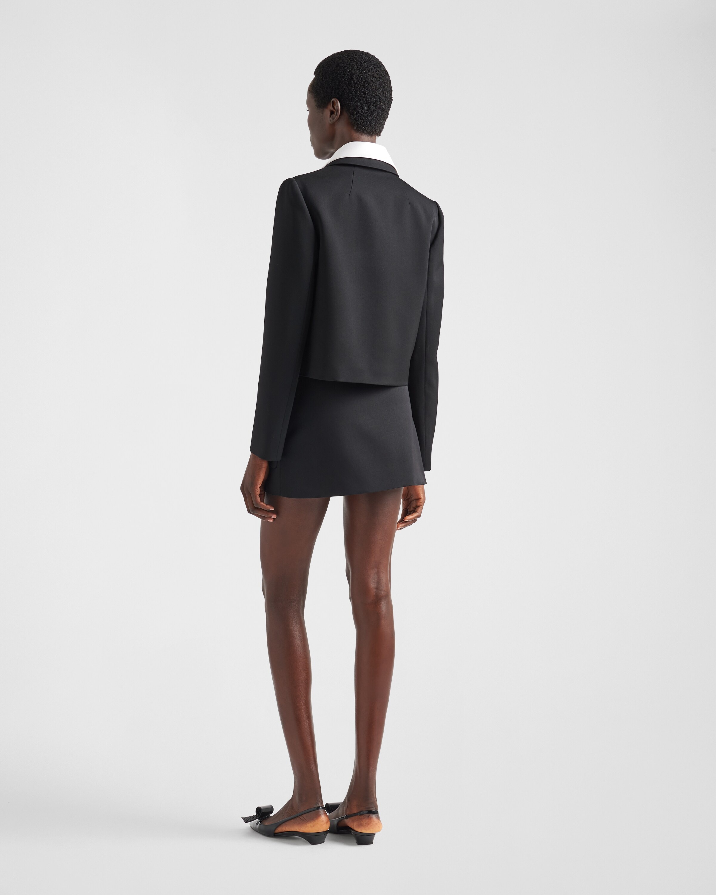 Wool satin miniskirt - 5
