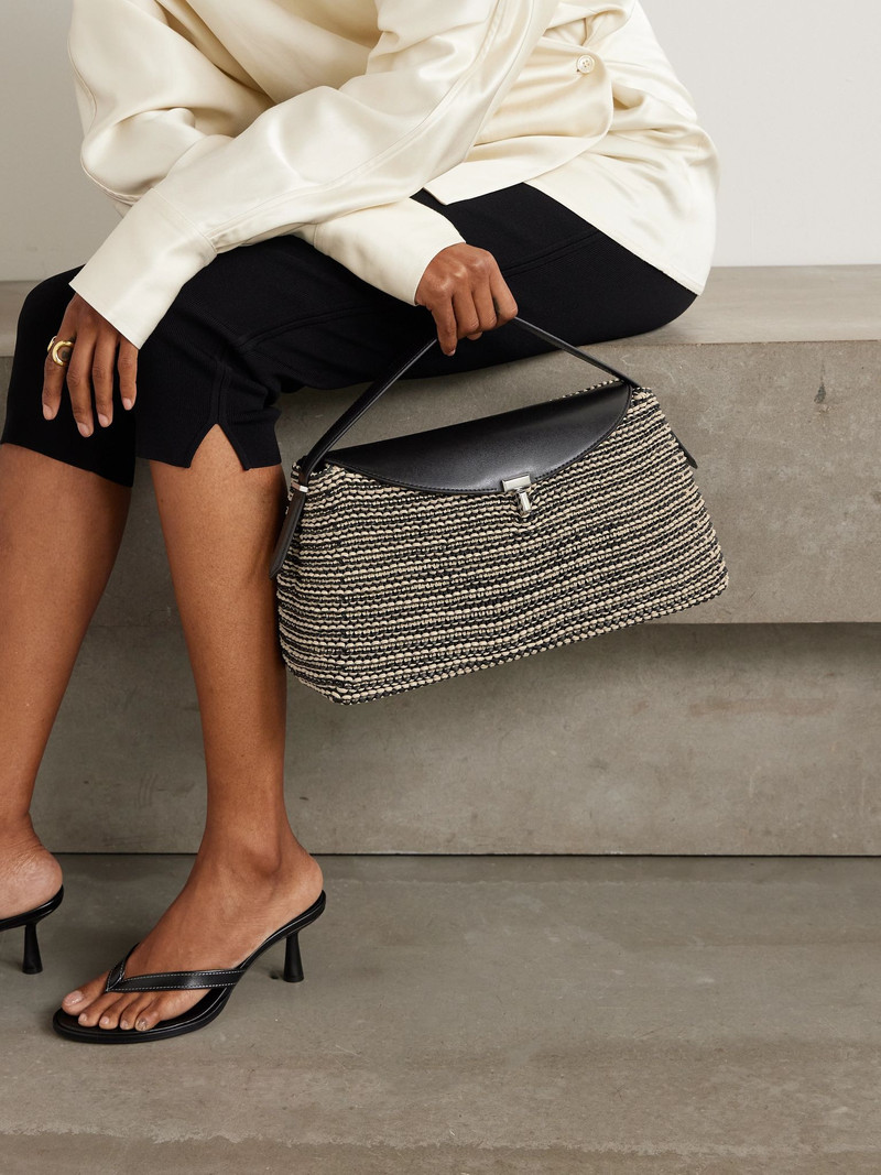 TOTEME T-Lock woven leather shoulder bag Black outlook