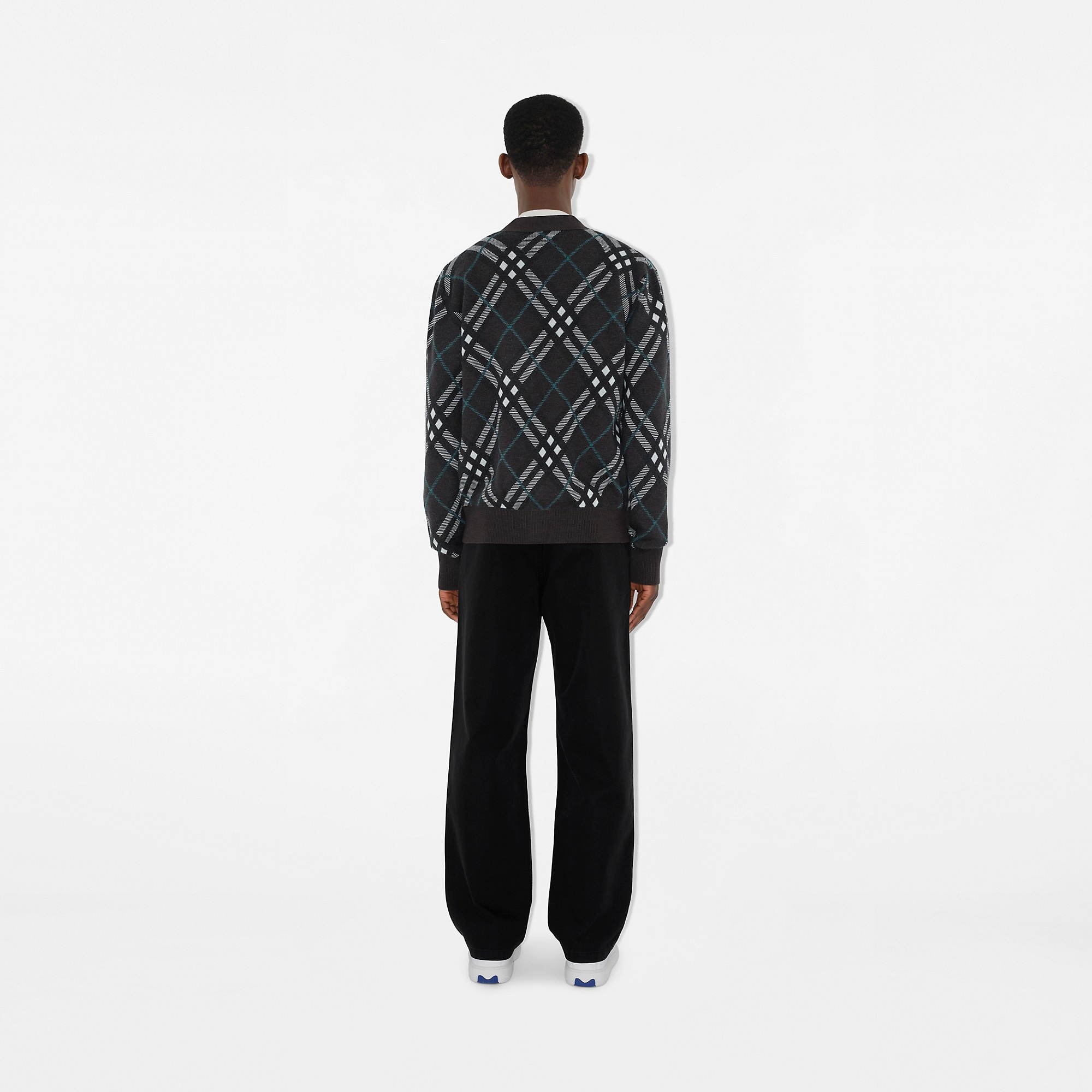 Check Wool Mohair Blend Cardigan - 4
