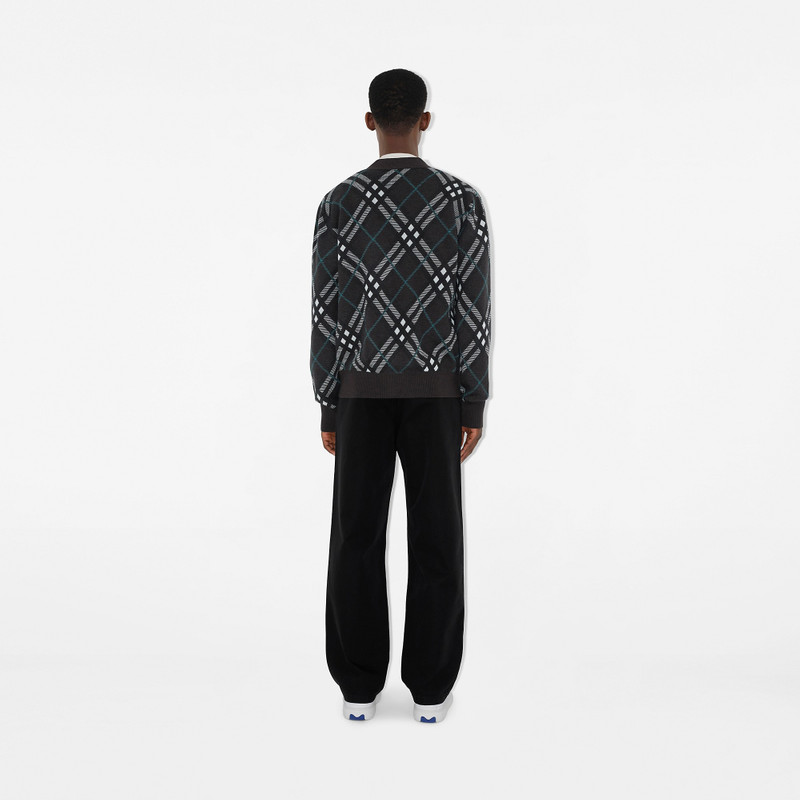 Check Wool Mohair Blend Cardigan 4