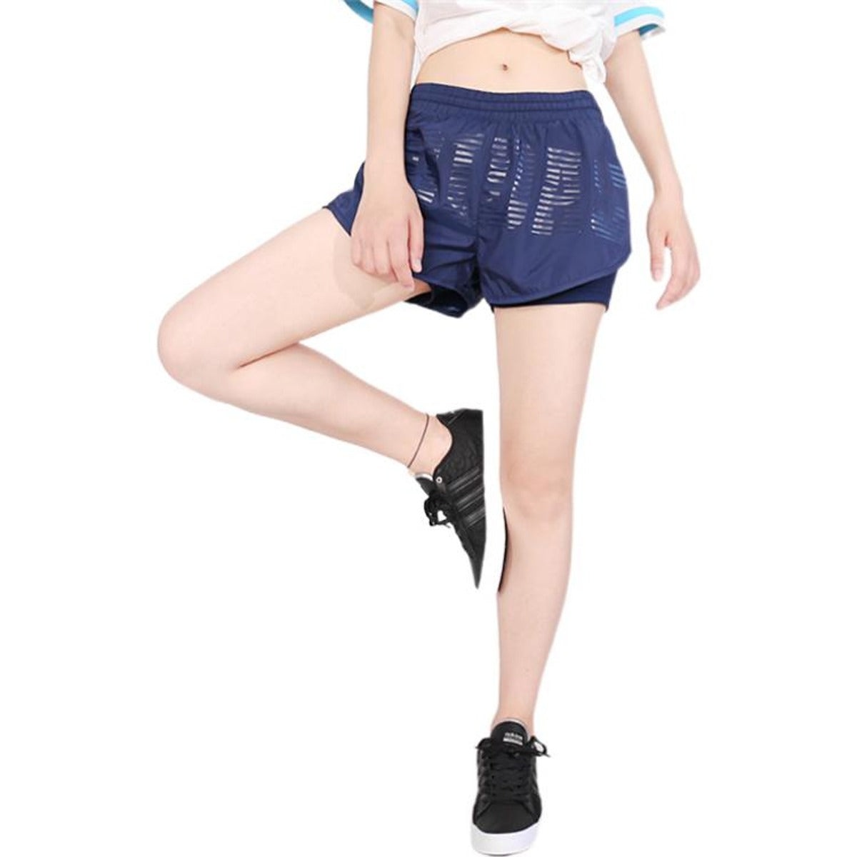 (WMNS) adidas Straight-Leg Sports Woven Shorts 'Blue' BK5146 - 3