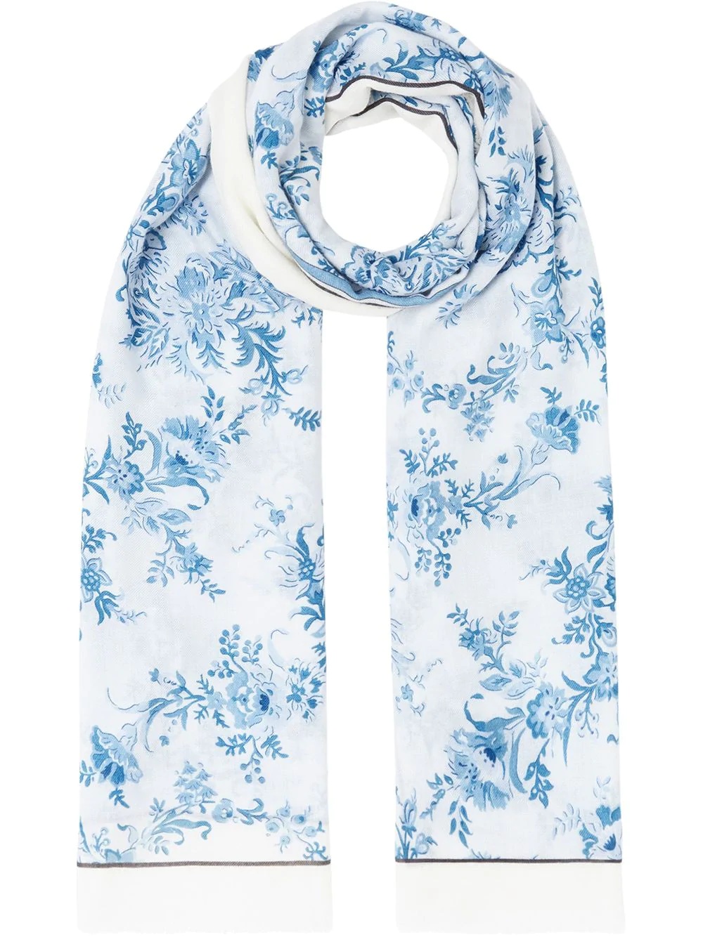 floral print rectangular scarf - 1