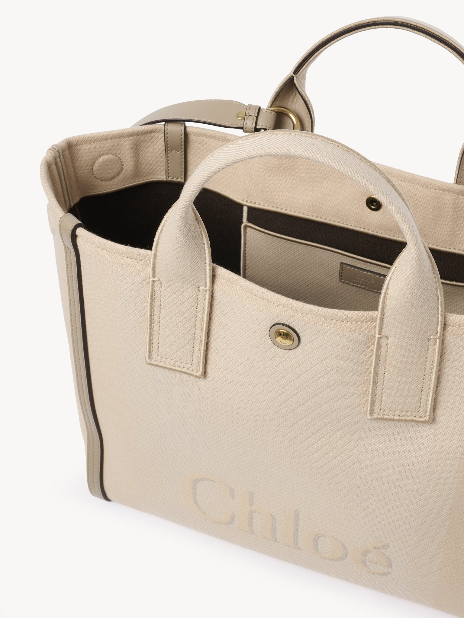 CHLOÉ CARRY TOTE BAG IN CANVAS - 5