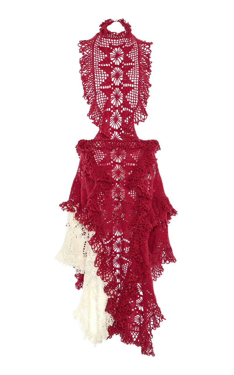 Spade Crocheted Merino Wool Midi Dress fuchsia 4