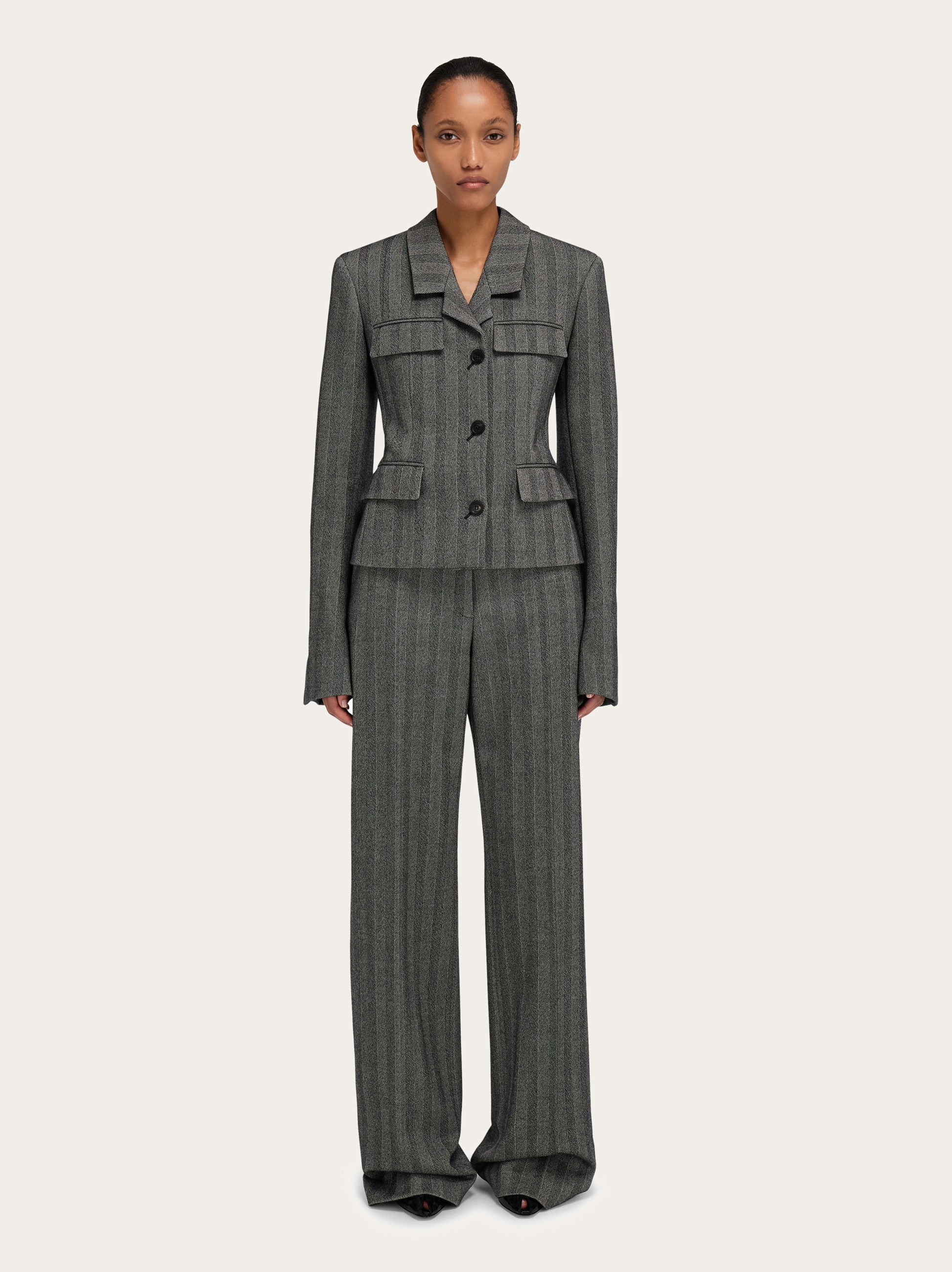 Tailored trouser in chevron - 7