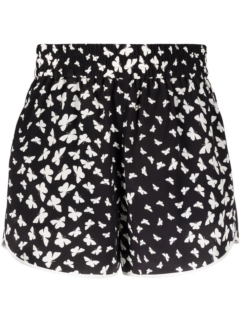 butterfly-print silk shorts 1