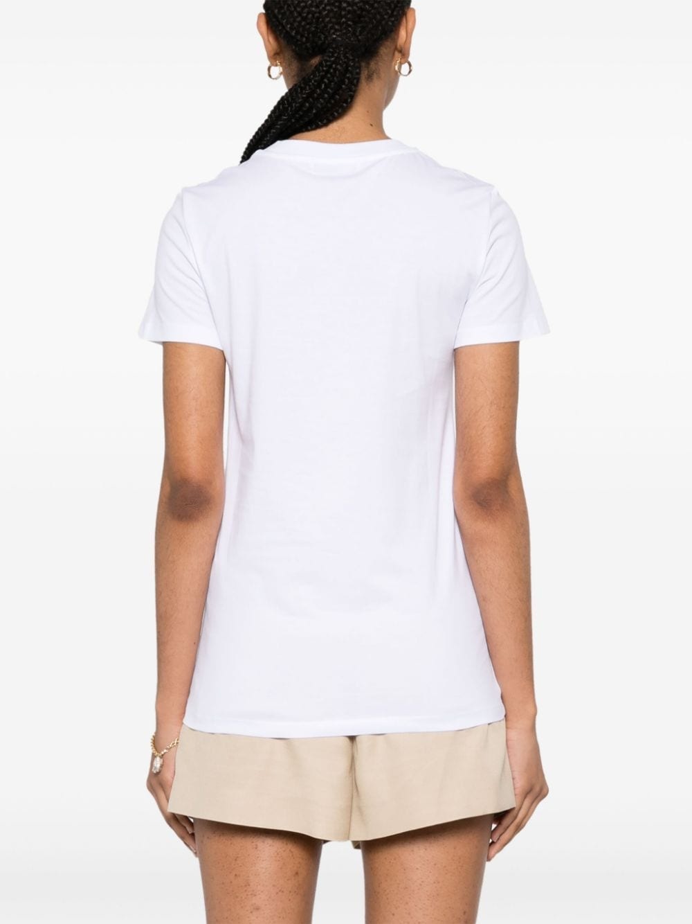 logo-embroidered cotton T-shirt - 4