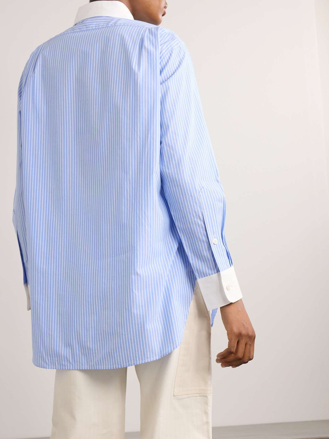 Signet Murray embroidered striped cotton-poplin shirt - 4
