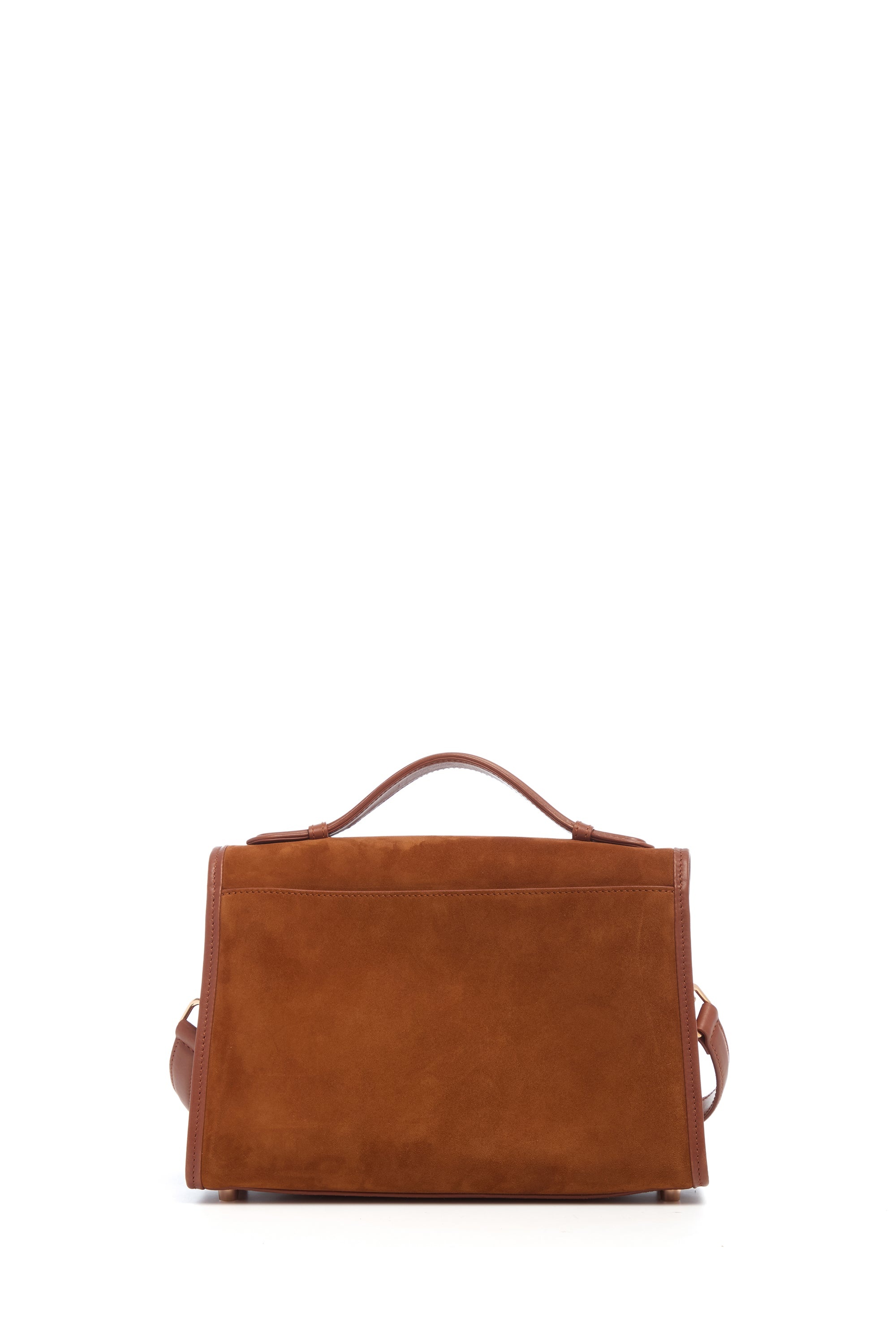 Medium Leonora Flap Bag in Cognac Suede - 4
