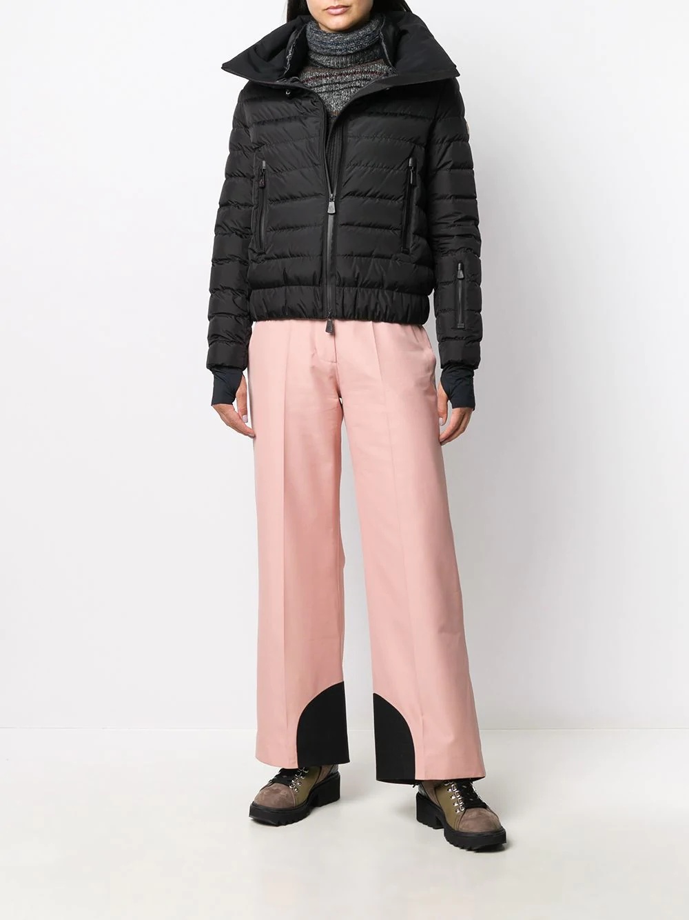 funnel neck quilted jacket - 2