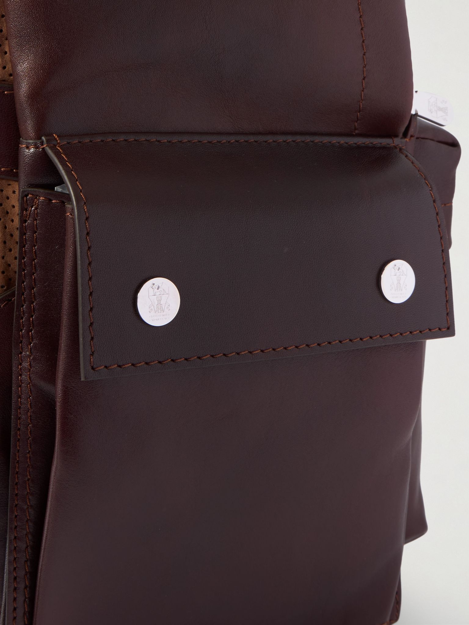 Leather Backpack Red - 4