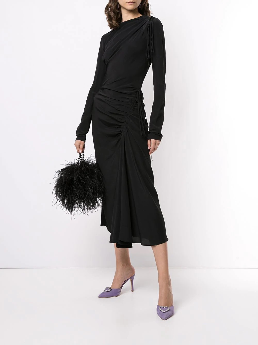 asymmetric mid-length dress - 2