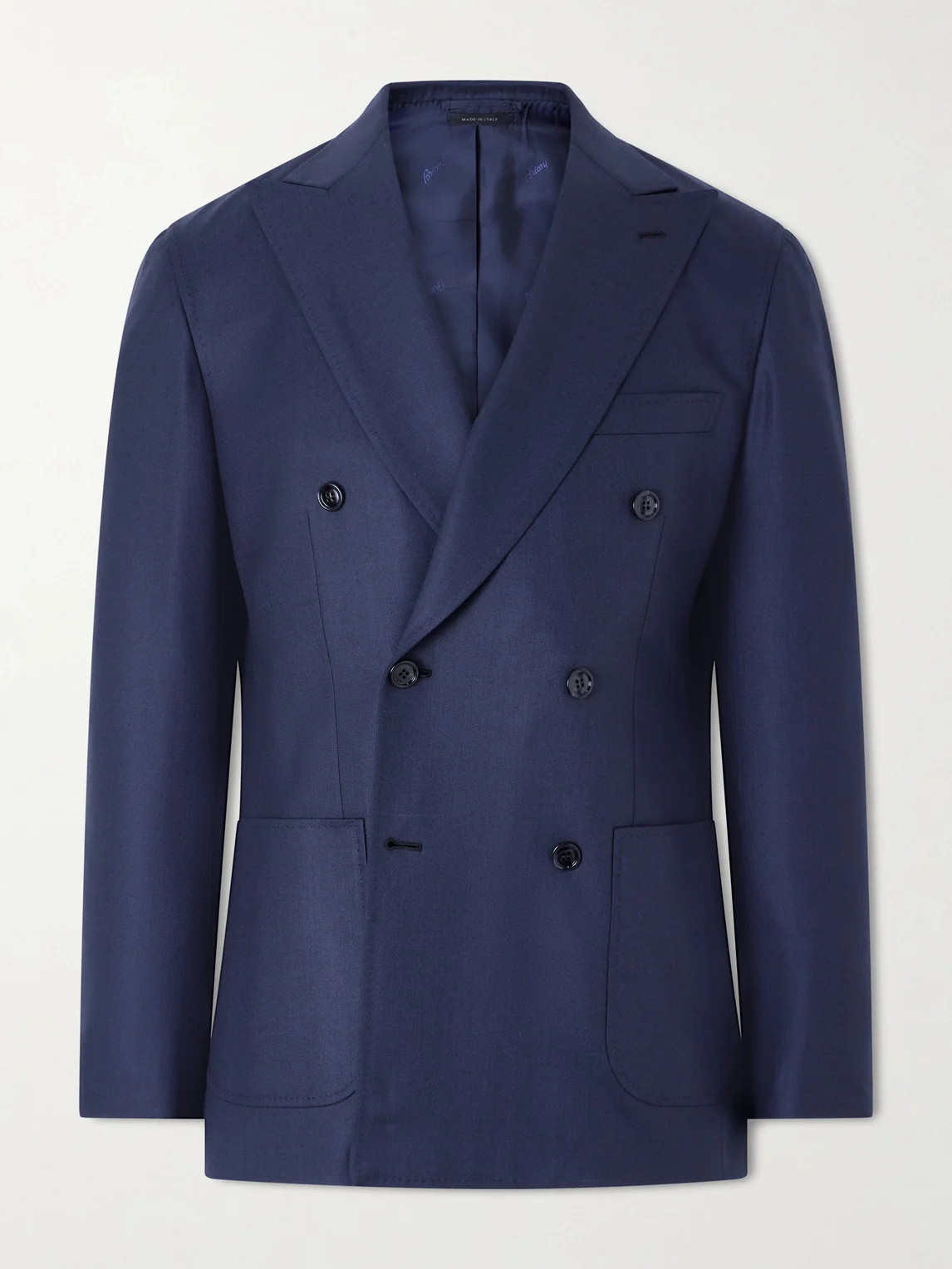 Double-Breasted Wool Suit Jacket - 1