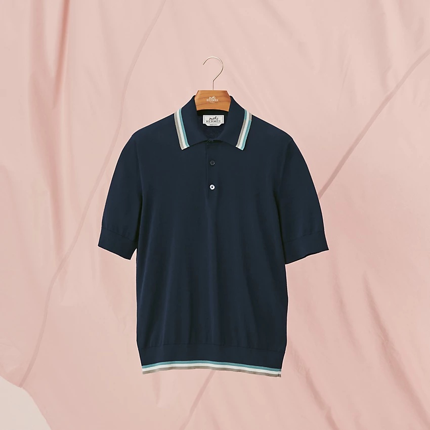 "Rayures & twist" V- neck polo shirt - 4