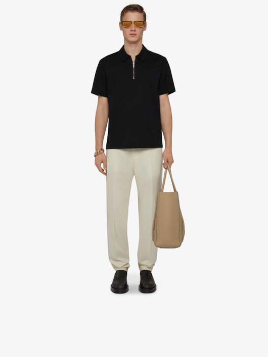 ZIPPED POLO IN COTTON - 1