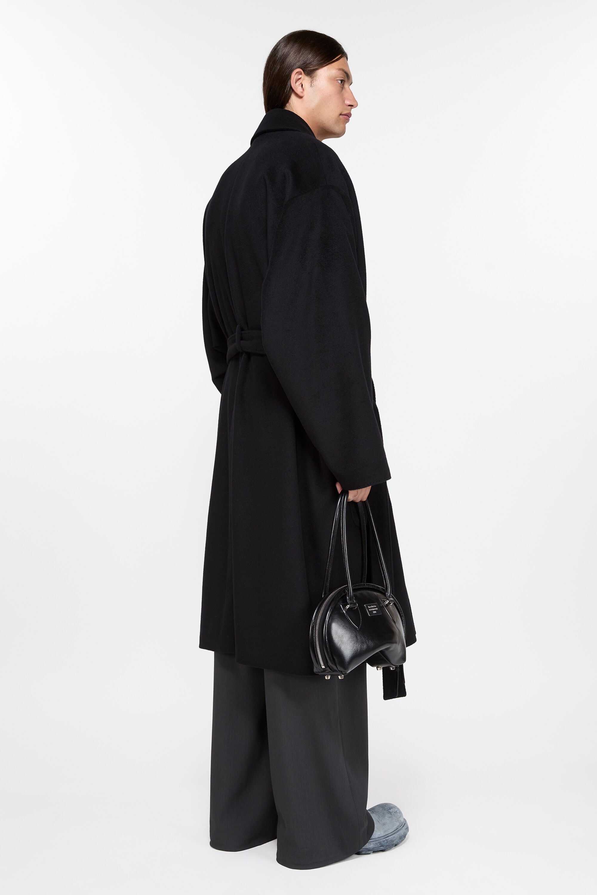 Double-breasted coat - Black - 4