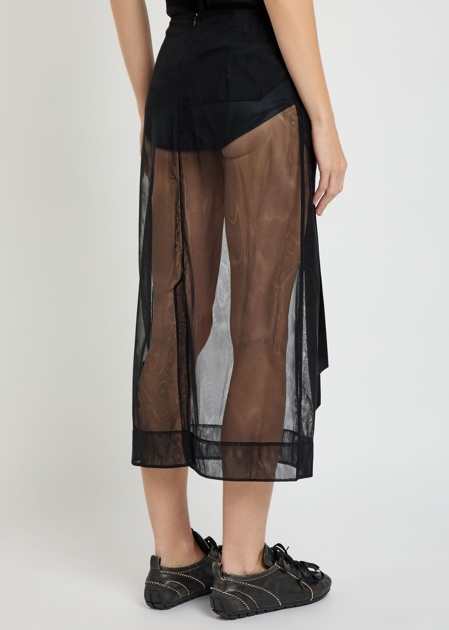 Simone Rocha Bow-embellished Sheer Tulle Midi Skirt - 3