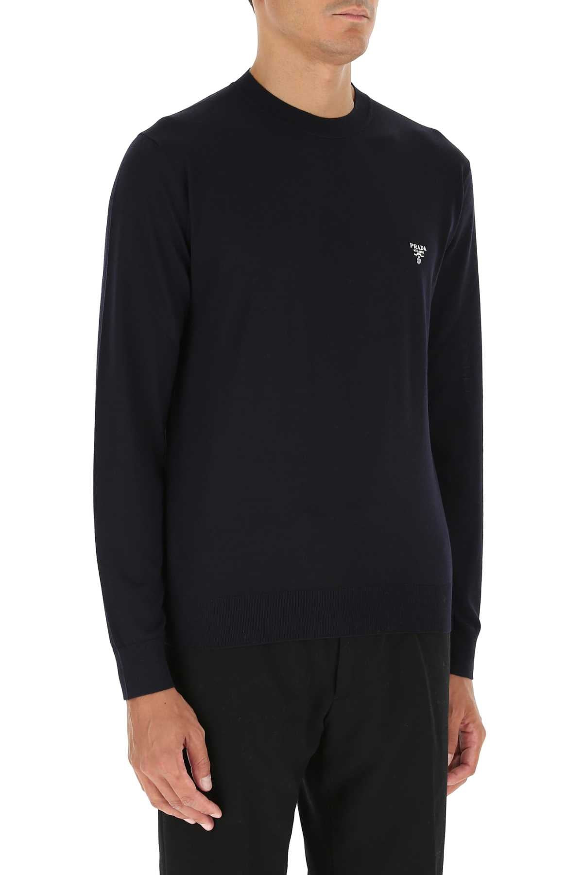 Prada Men Midnight Blue Wool Sweater - 3