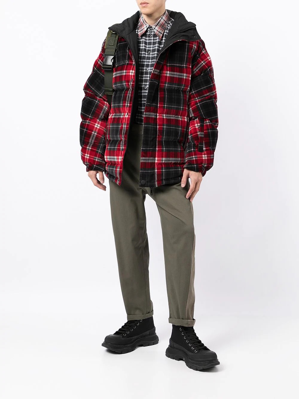 reversible plaid puffer jacket - 2