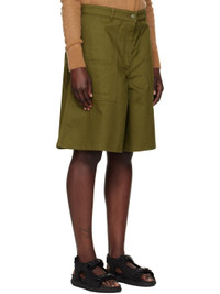 CECILIE BAHNSEN Green Annika Denim Shorts | ssense | REVERSIBLE