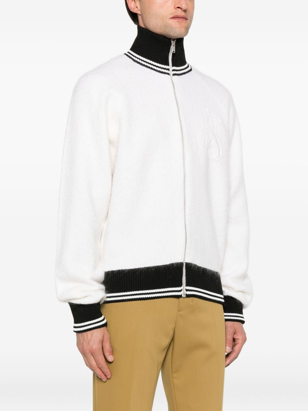 high-neck zip-fastening cardigan - 3