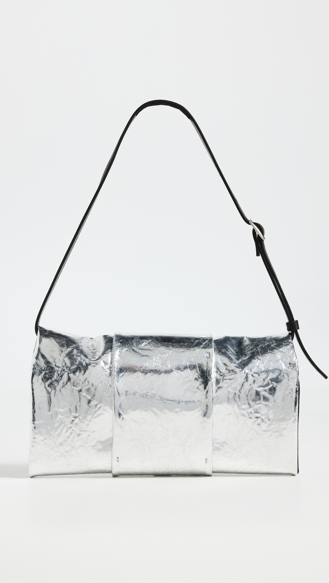 Flip Shoulder Bag in Metallic Lacquered Nylon - 3