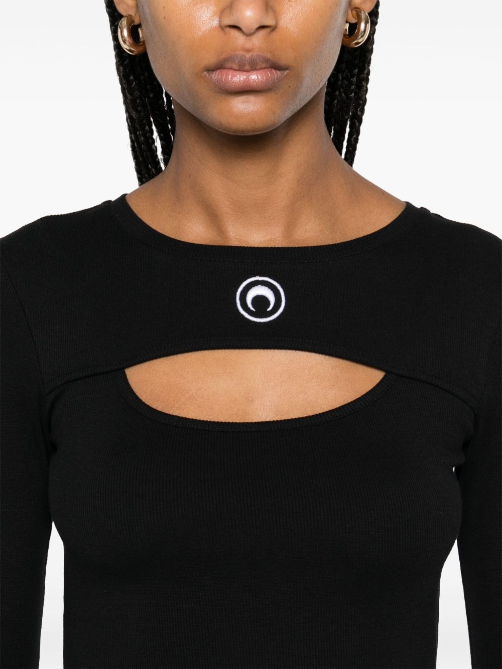Moon-logo cut-out mini dress - 5
